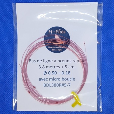 Bas de ligne à nœuds de 3.80 mètres et de vitesse rapide conseillé pour les soies de 5 à 7