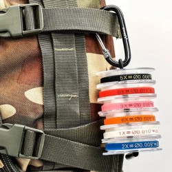 Porte bobines de nylon avec mousqueton.