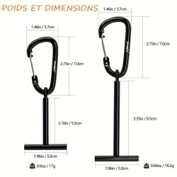 Porte bobines de nylon avec mousqueton.