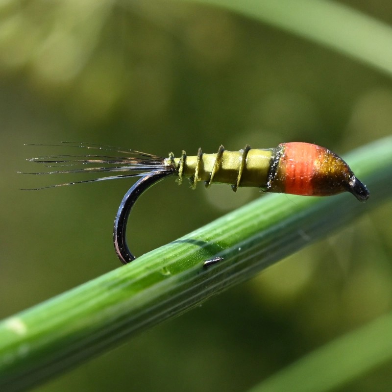 Nymphe en biots d'oie olive Nymphe en biots d'oie olive