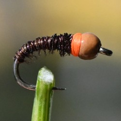 Micro Nymphe naturelle avec bille chocolat