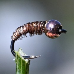 Micro Nymphe Pheasant Tail naturel avec bille cuivre