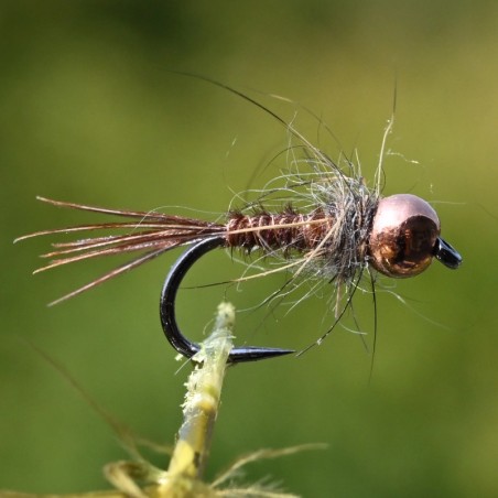 Nymphe Pheasant Tail naturel avec bille cuivre