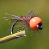 Nymphe Pheasant Tail naturel avec bille orange fluo