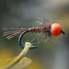 Nymphe Pheasant Tail naturel avec bille orange fluo