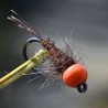 Nymphe Pheasant Tail naturel avec bille orange fluo