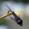Nymphe Pheasant Tail noir avec bille noire métal