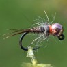 Nymphe Pheasant Tail naturel avec bille cuivre et tag orange fluo