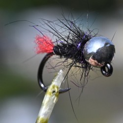 Nymphe Pheasant Tail noir avec bille argent