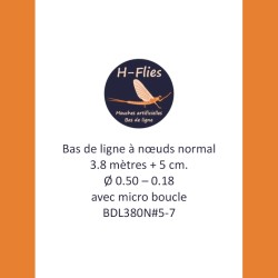 Bas de ligne à nœuds de 3.80 mètres et de vitesse normale - soie 5-7
