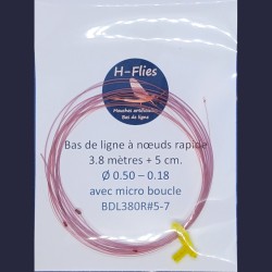 Bas de ligne à nœuds de 3.80 mètres et de vitesse rapide conseillé pour les soies de 5 à 7