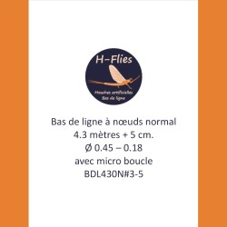 Bas de ligne à nœuds de 4.30 mètres et de vitesse normale - soie 3-5