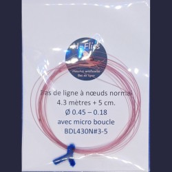 Bas de ligne à nœuds de 4.30 mètres et de vitesse normale conseillé pour les soies de 3 à 5