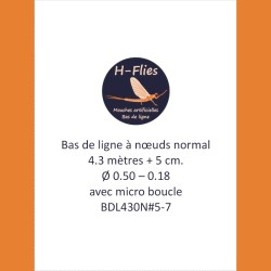 Bas de ligne à nœuds de 4.30 mètres et de vitesse normale - soie 5-7