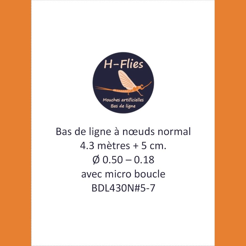 Bas de ligne à nœuds de 4.30 mètres et de vitesse normale - soie 5-7 Bas de ligne à nœuds de 4.30 mètres et de vitesse normale - soie 5-7