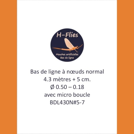 Bas de ligne à nœuds de 4.30 mètres et de vitesse normale - soie 5-7