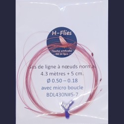 Bas de ligne à nœuds de 4.30 mètres et de vitesse normale conseillé pour les soies de 5 à 7