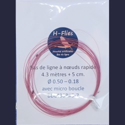 Bas de ligne à nœuds de 4.30 mètres et de vitesse rapide conseillé pour les soies de 5 à 7