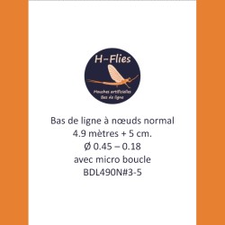 Bas de ligne à nœuds de 4.90 mètres et de vitesse normale - soie 3-5