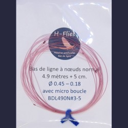 Bas de ligne à nœuds de 4.90 mètres et de vitesse normale conseillé pour les soies de 3 à 5