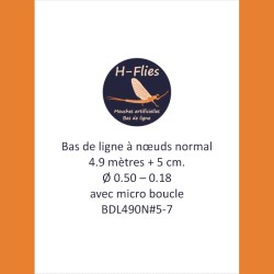 Bas de ligne à nœuds de 4.90 mètres et de vitesse normale - soie 5-7