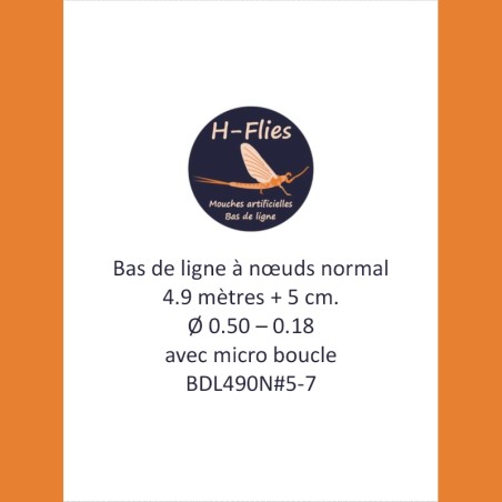 Bas de ligne à nœuds de 4.90 mètres et de vitesse normale - soie 5-7