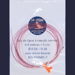 Bas de ligne à nœuds de 4.90 mètres et de vitesse normale conseillé pour les soies de 5 à 7
