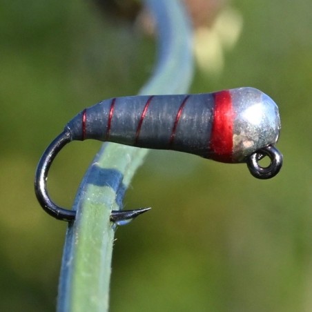 Jig Bamboule gris avec bille argent et tag rouge