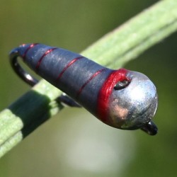 Jig Bamboule gris avec bille argent et tag rouge